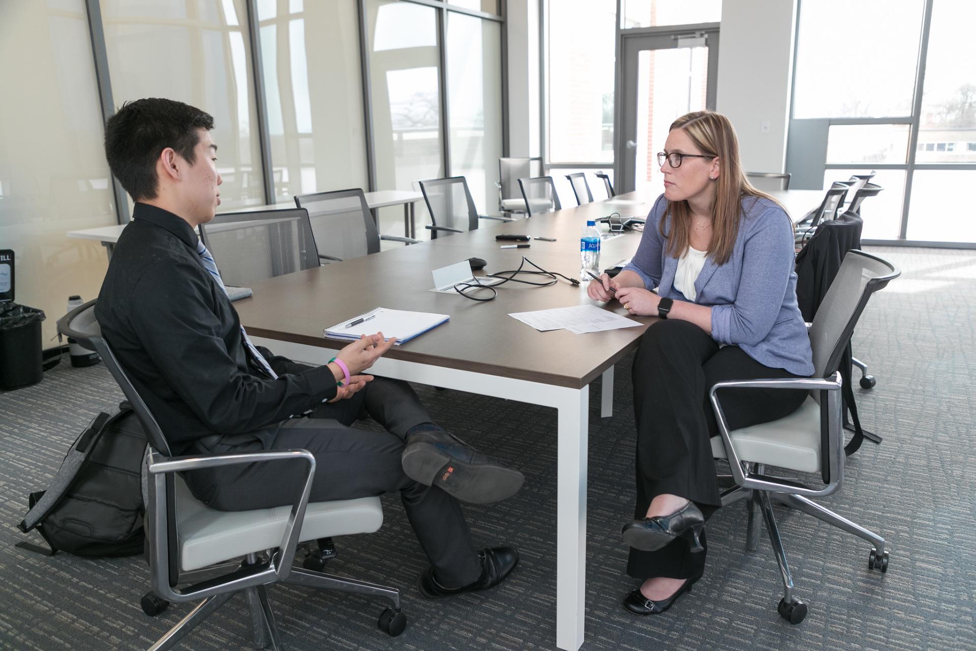 North Central College student Nick Moore talks career planning and interview advice with Katie Dornan.
