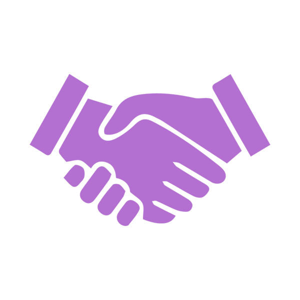 Two hands clasped in a handshake.