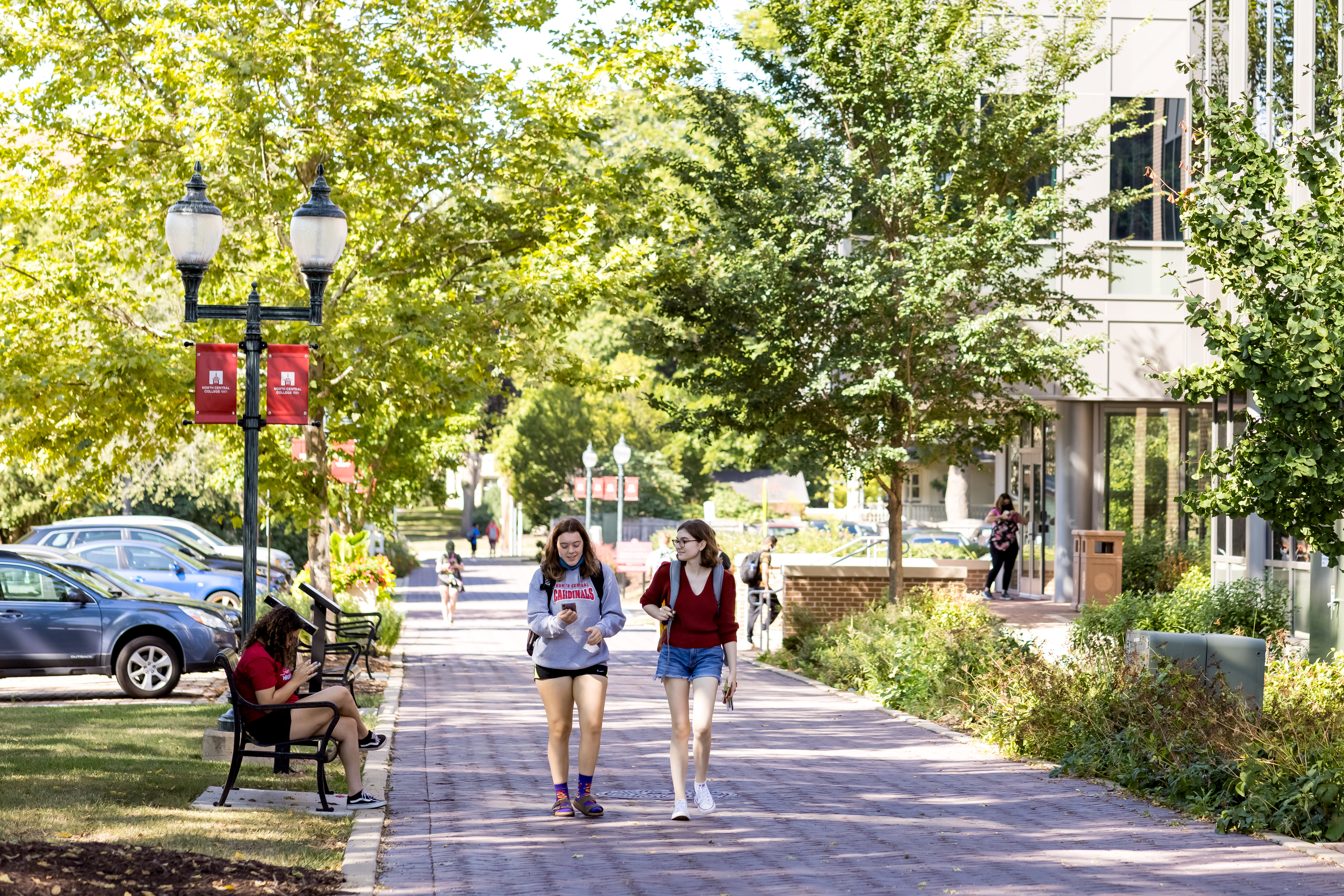 Students walking on campus