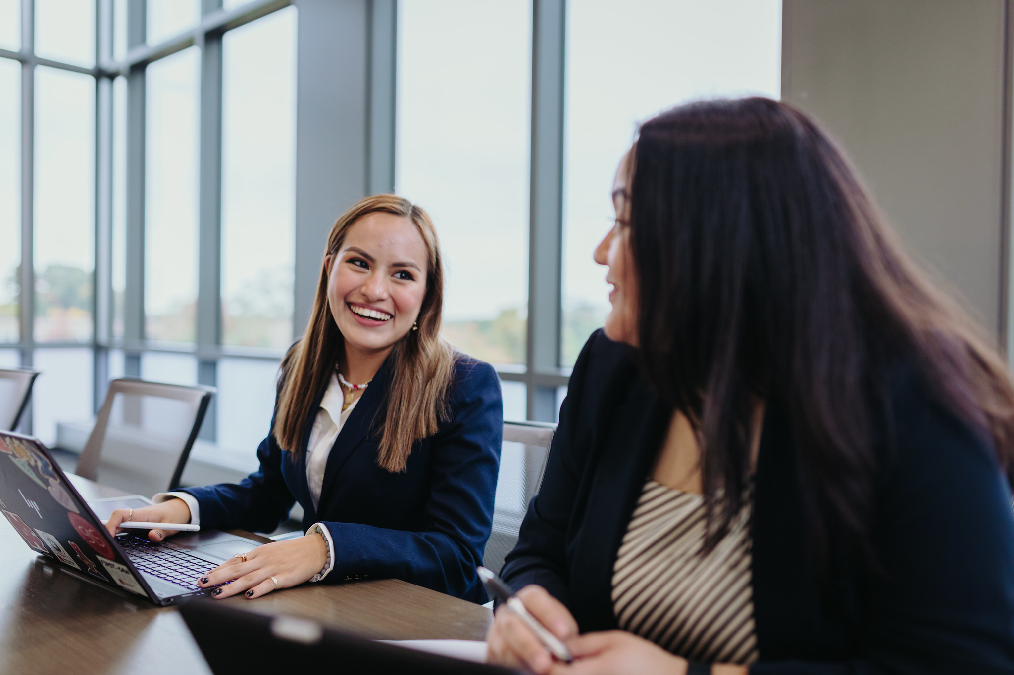 Students in business attire