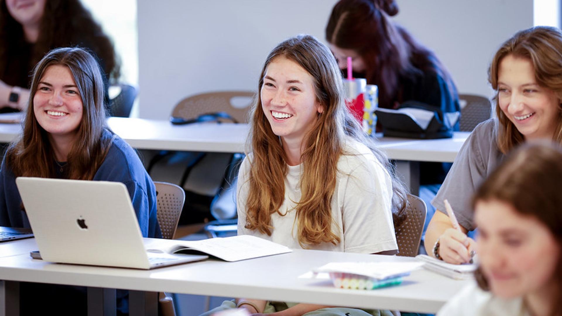 Student sitting in classroom