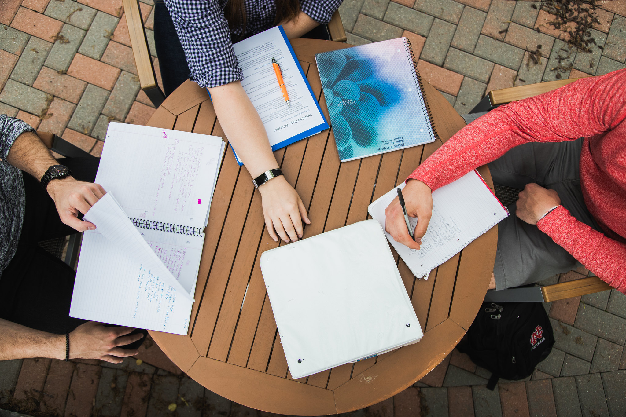 students working together on table