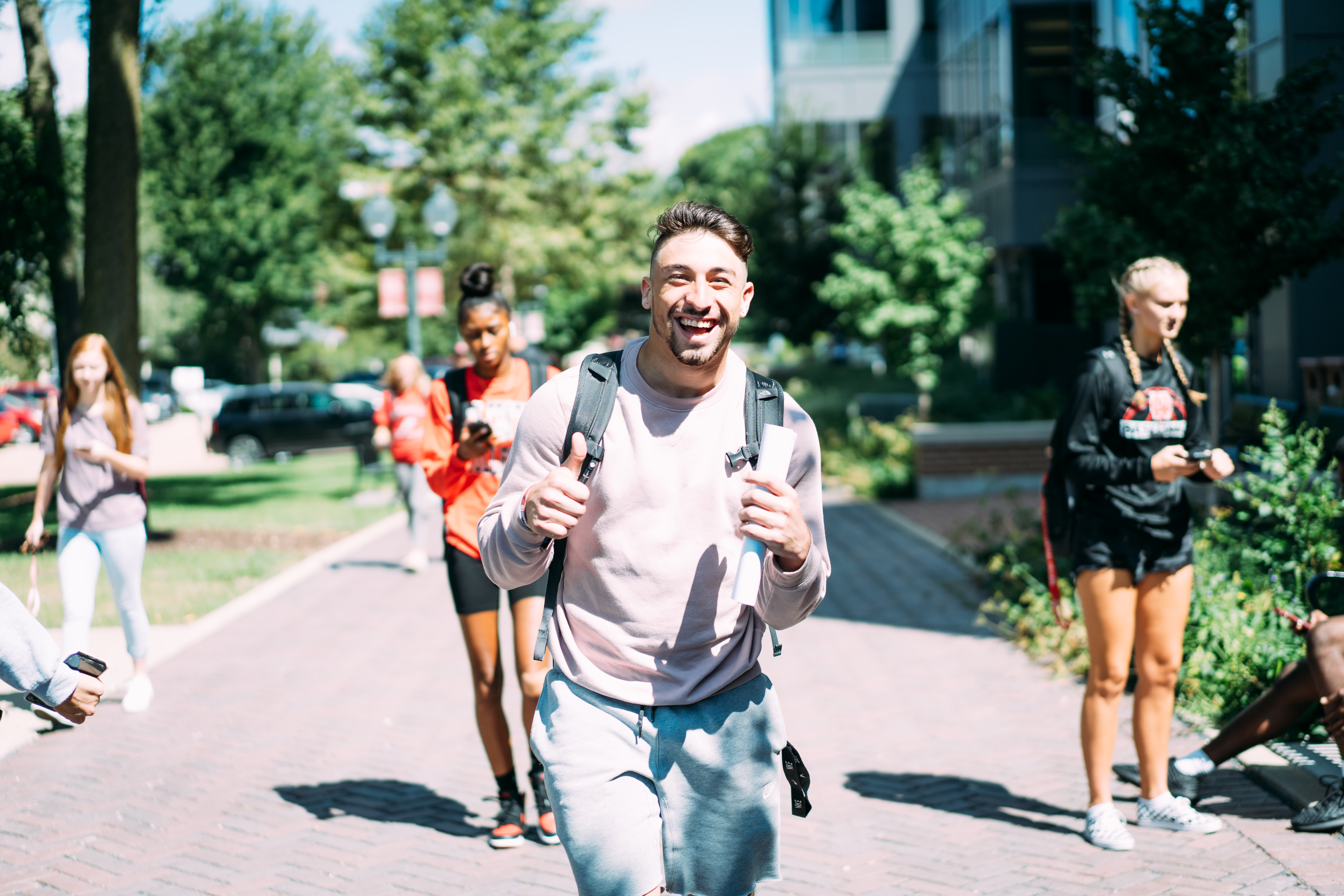 Students walking