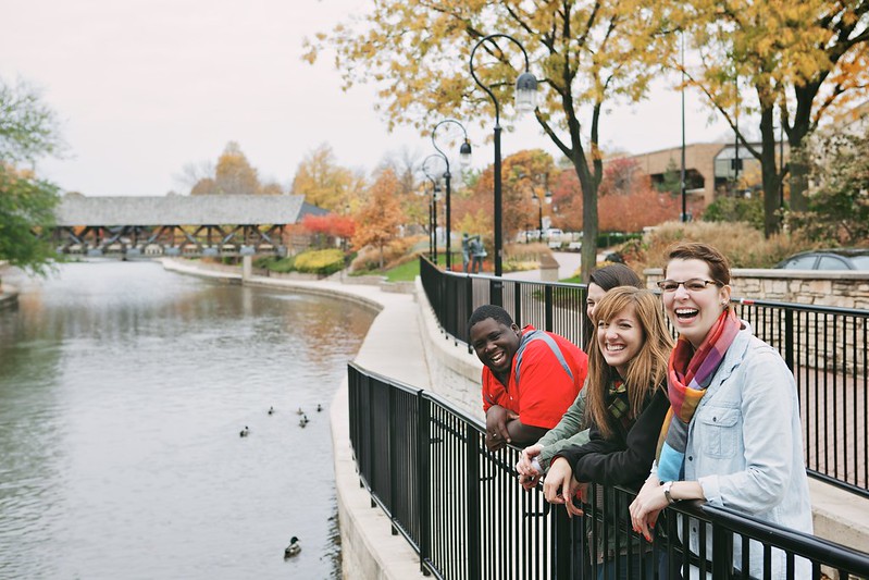 Students at Naperville Riverwalk