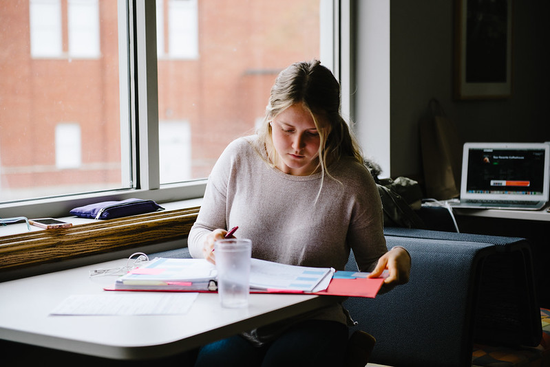 Student doing homework