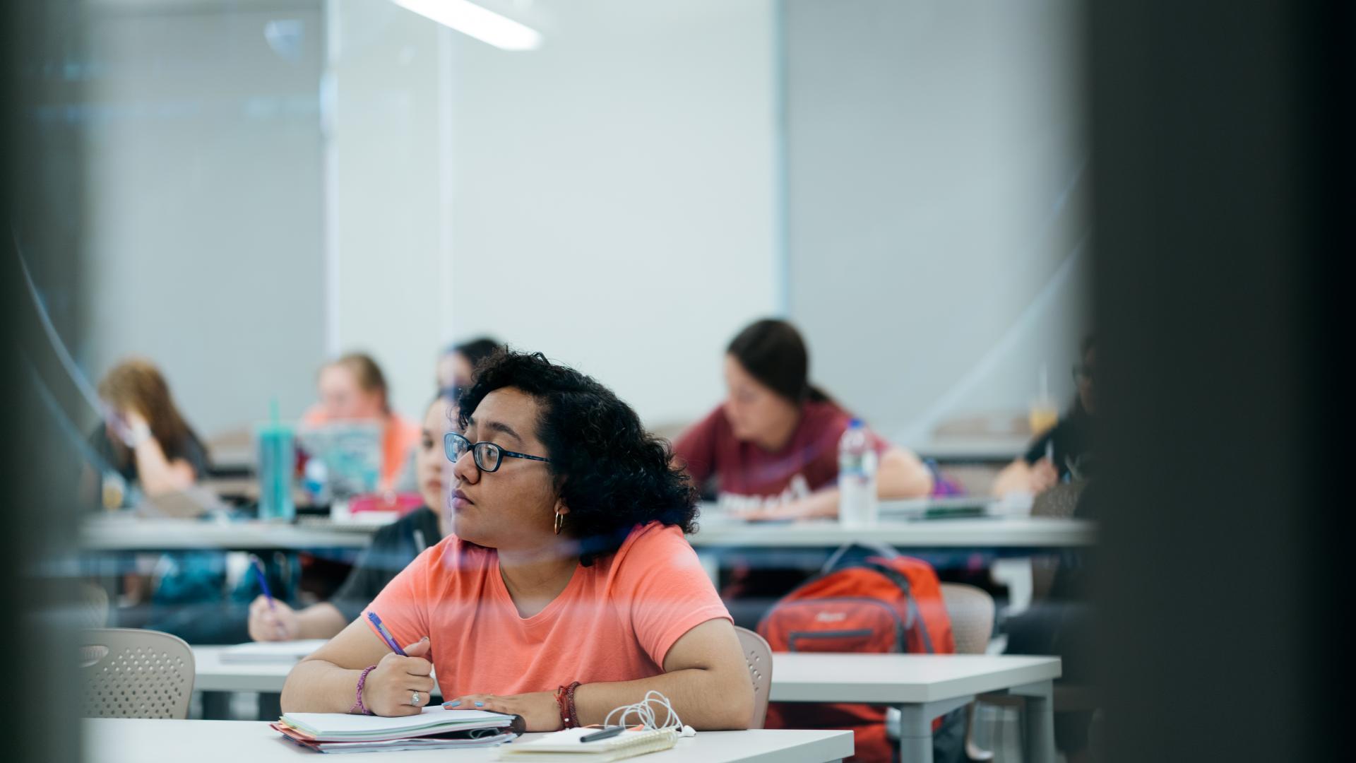 student in class