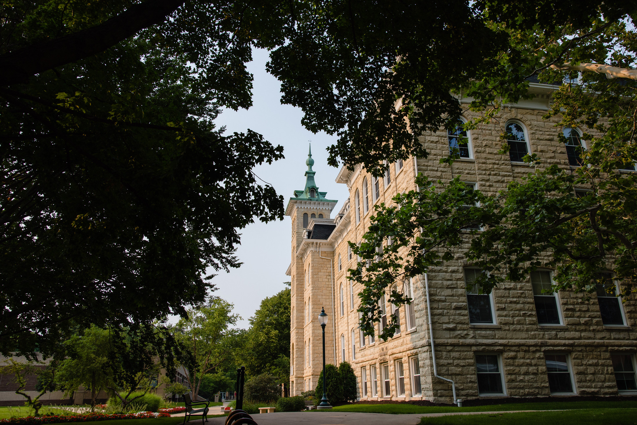 Old Main in the summer.