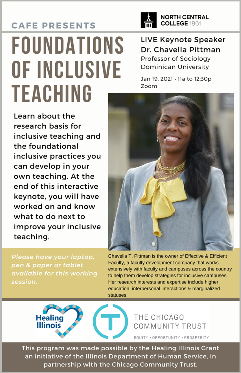 Dr. Chavella Pittman Inclusive Teaching Flyer