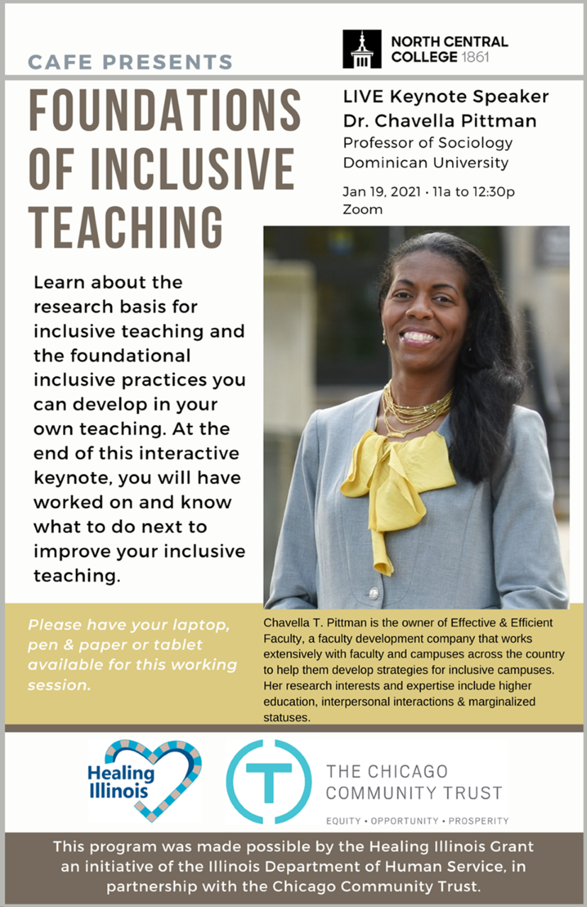 Dr. Chavella Pittman Inclusive Teaching Flyer 