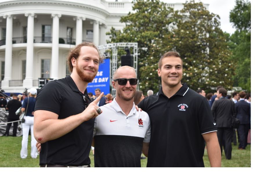 Cardinals posing outside White House