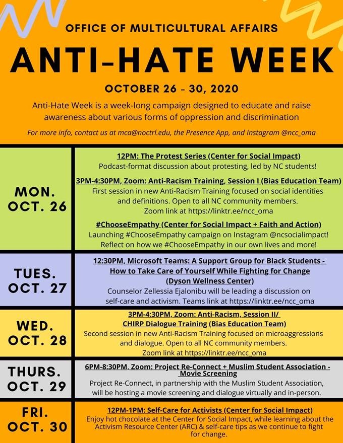 Anti Hate Week calendar