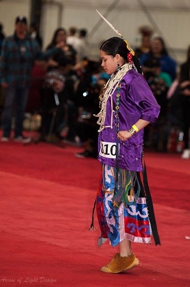 North Central College student Elizah Leonard participates in a pow-wow.