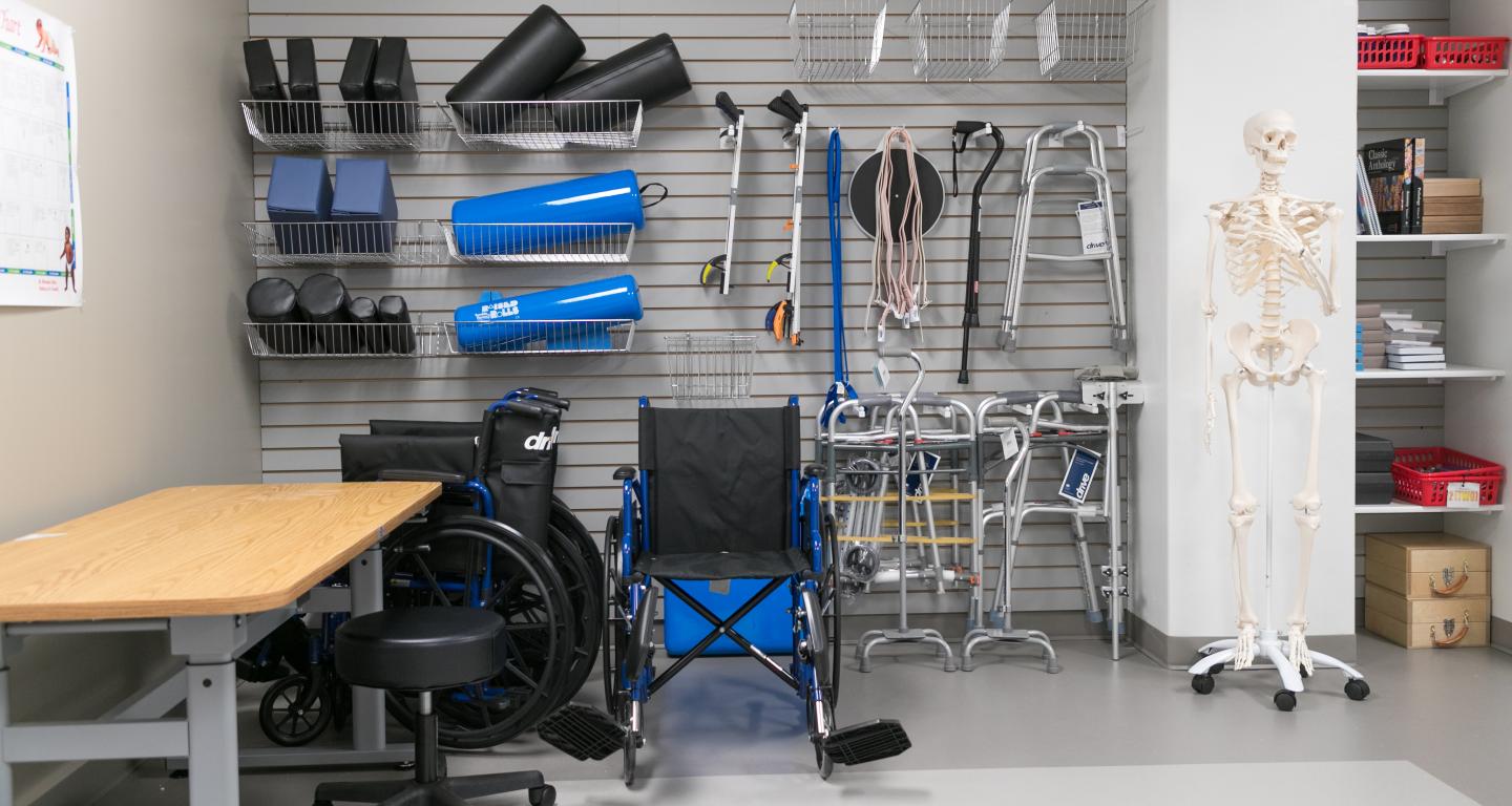 Equipment used for occupational therapy classes at North Central College.