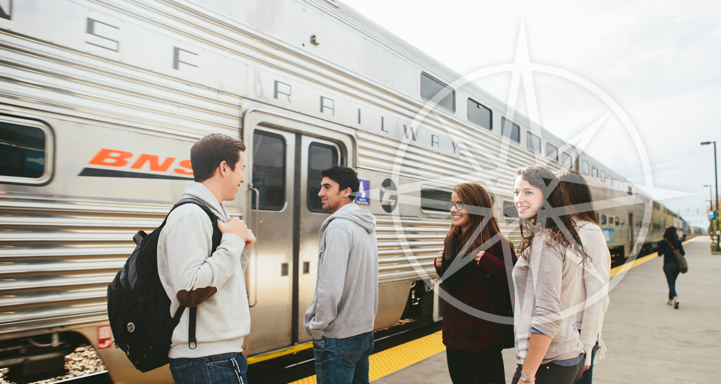 North Central students at Naperville train station