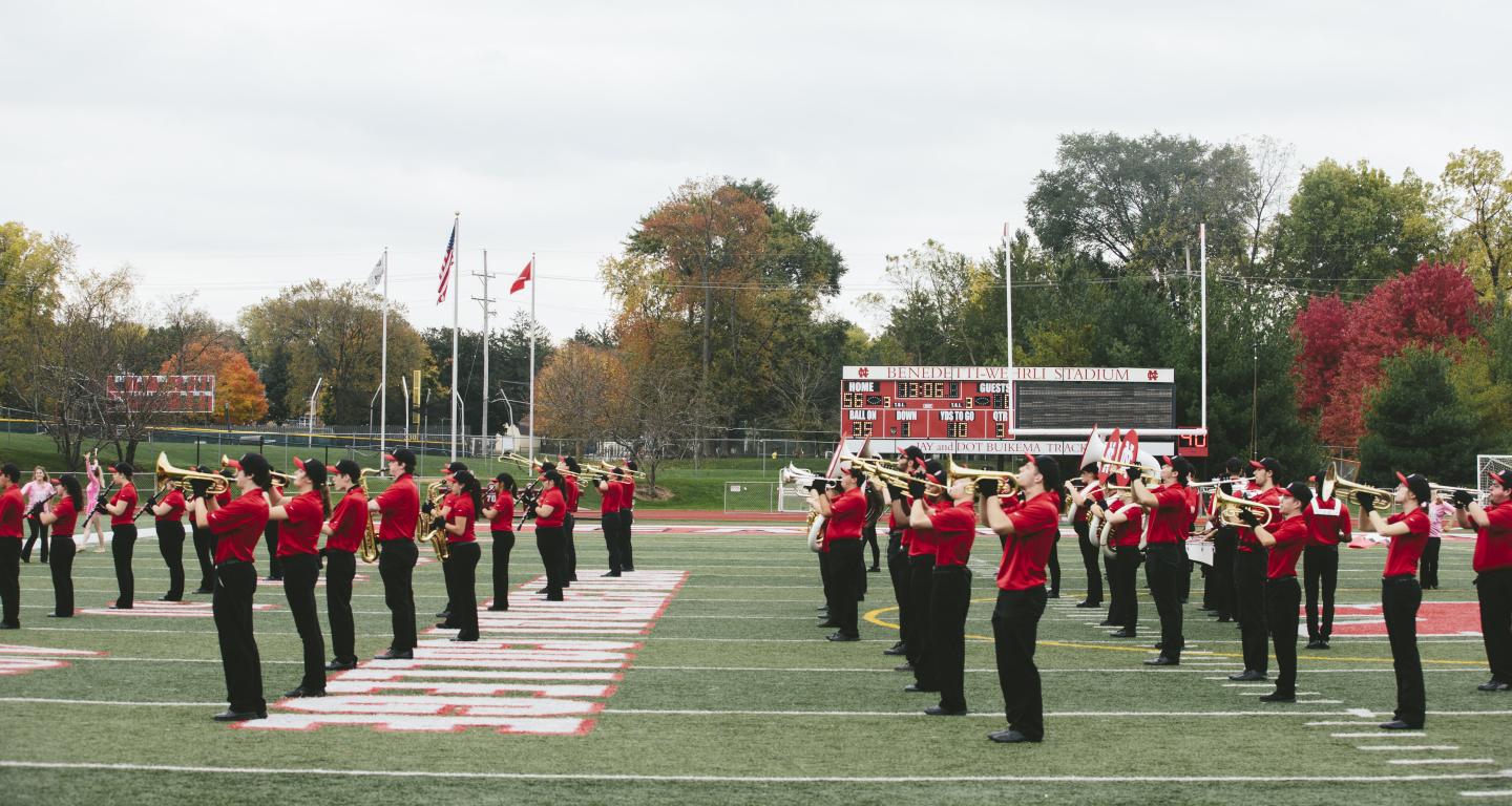 Marching Band performing at football game