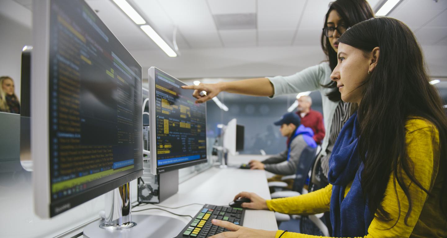 Student studying online