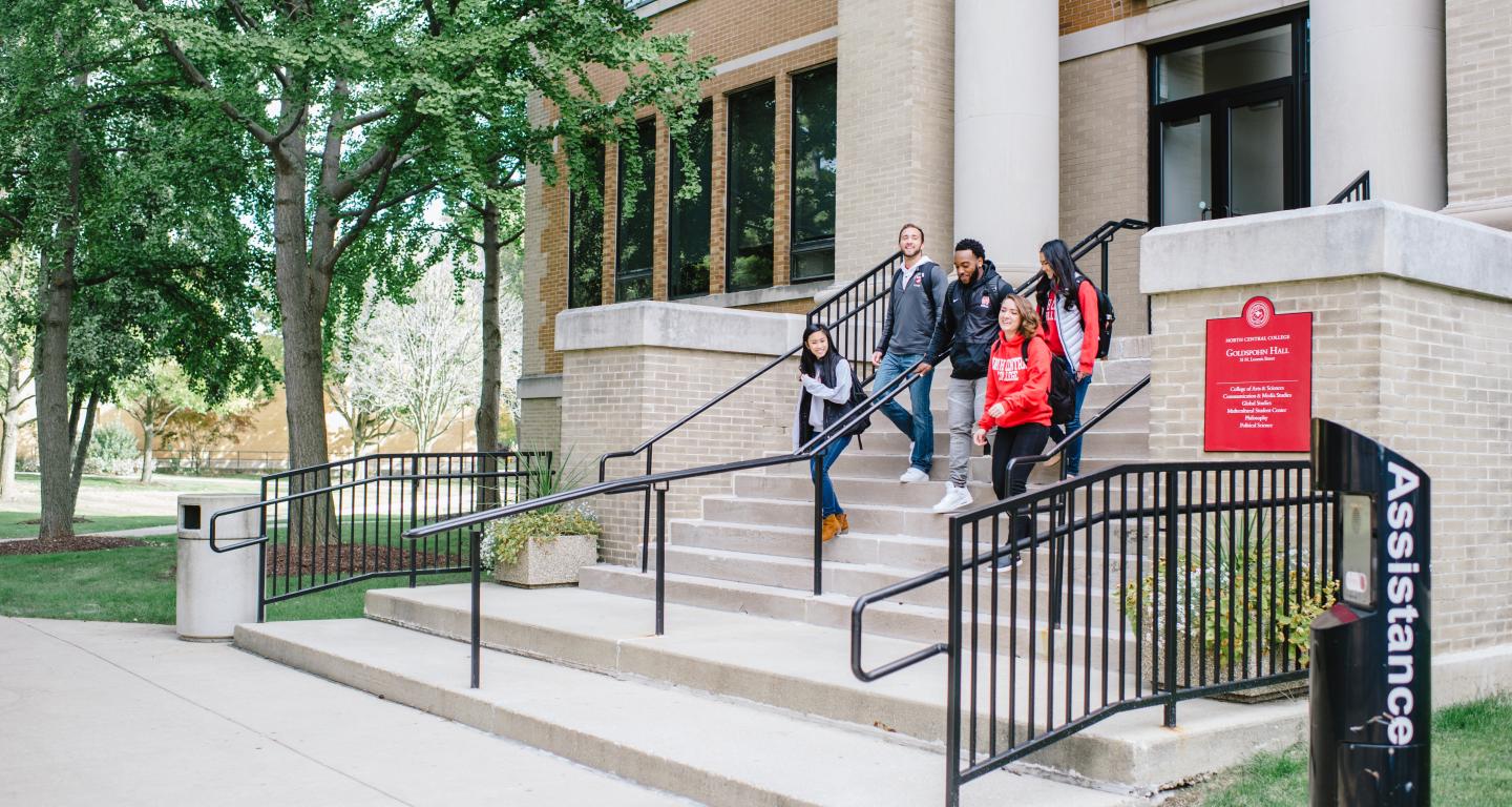 students walking out of class