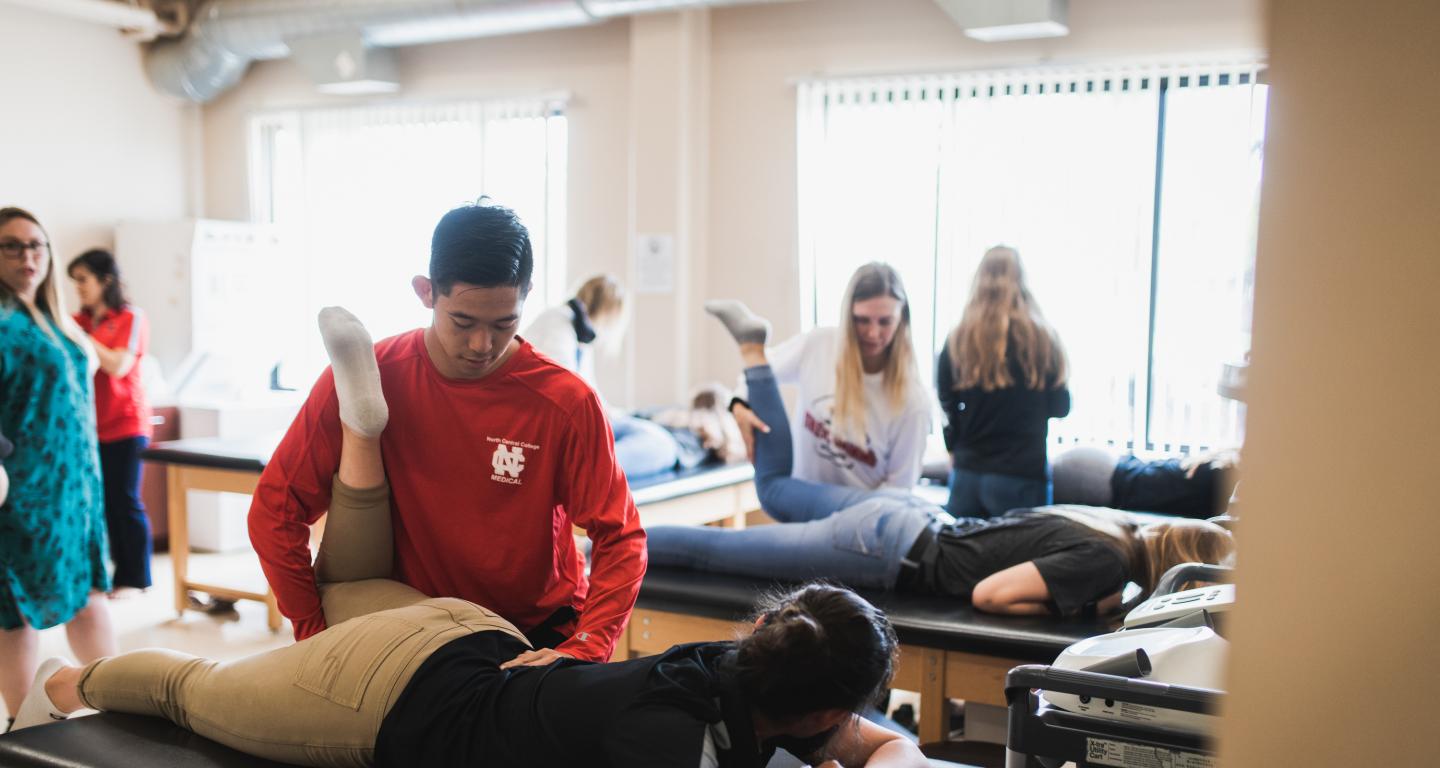 students in athletic training course