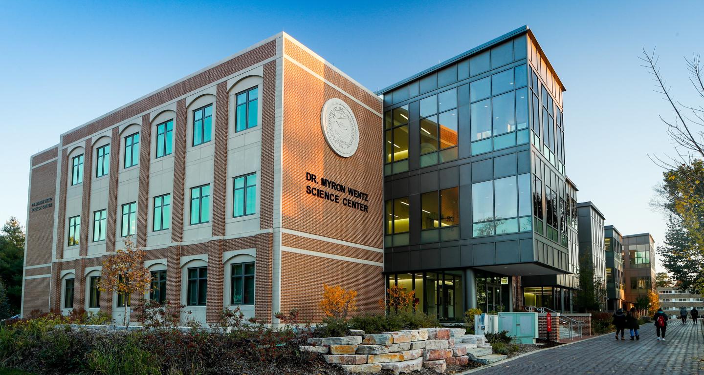 An exterior view of the Wentz Science Center at North Central College.