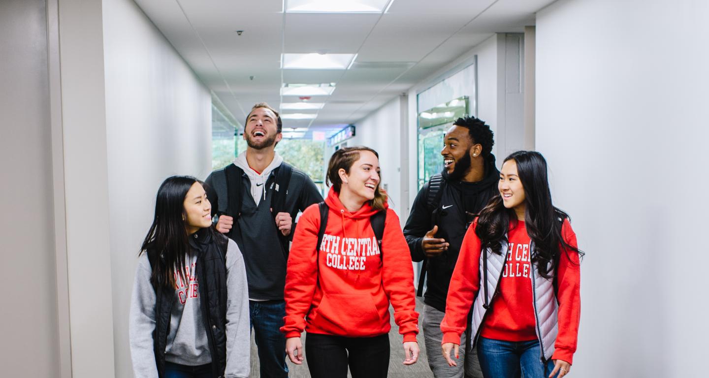 students hanging out on campus