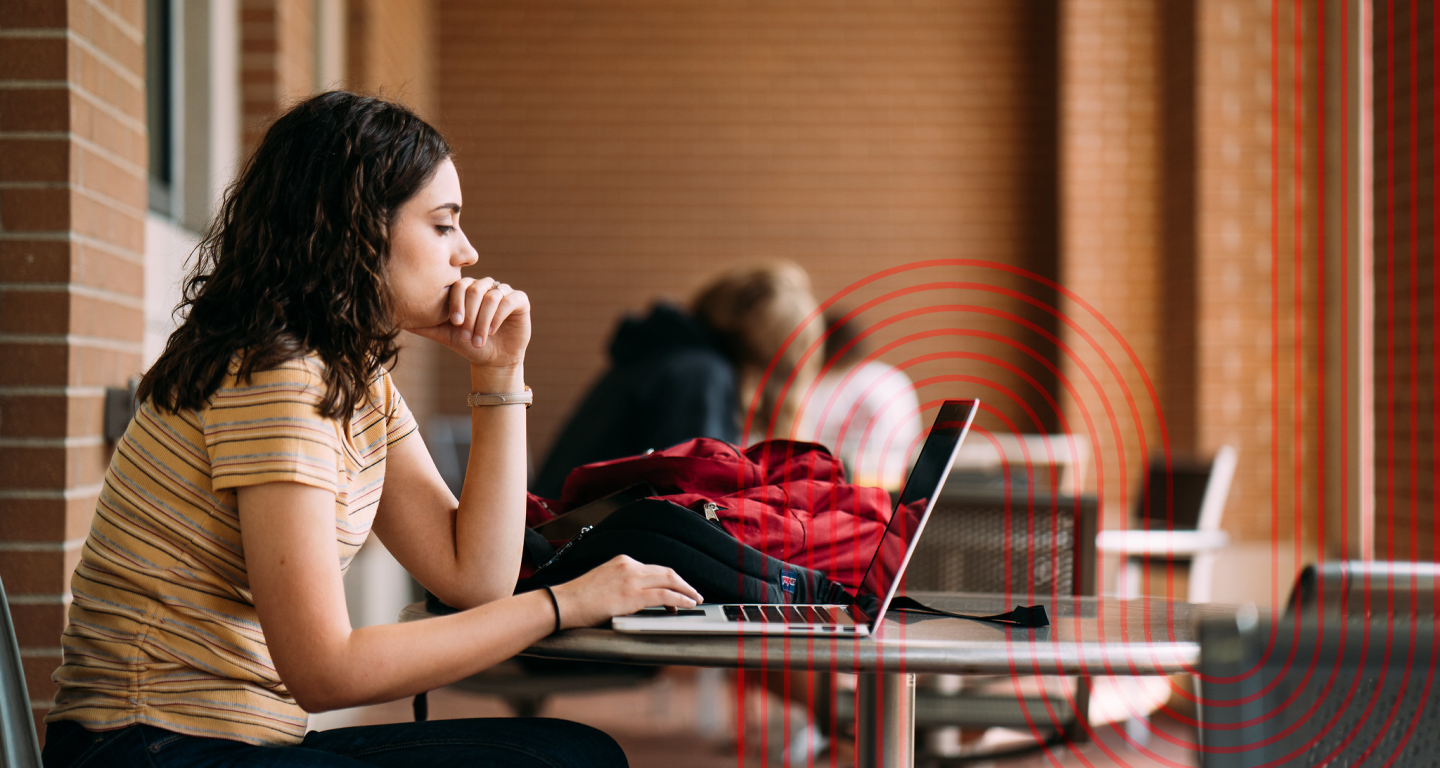 Student studying