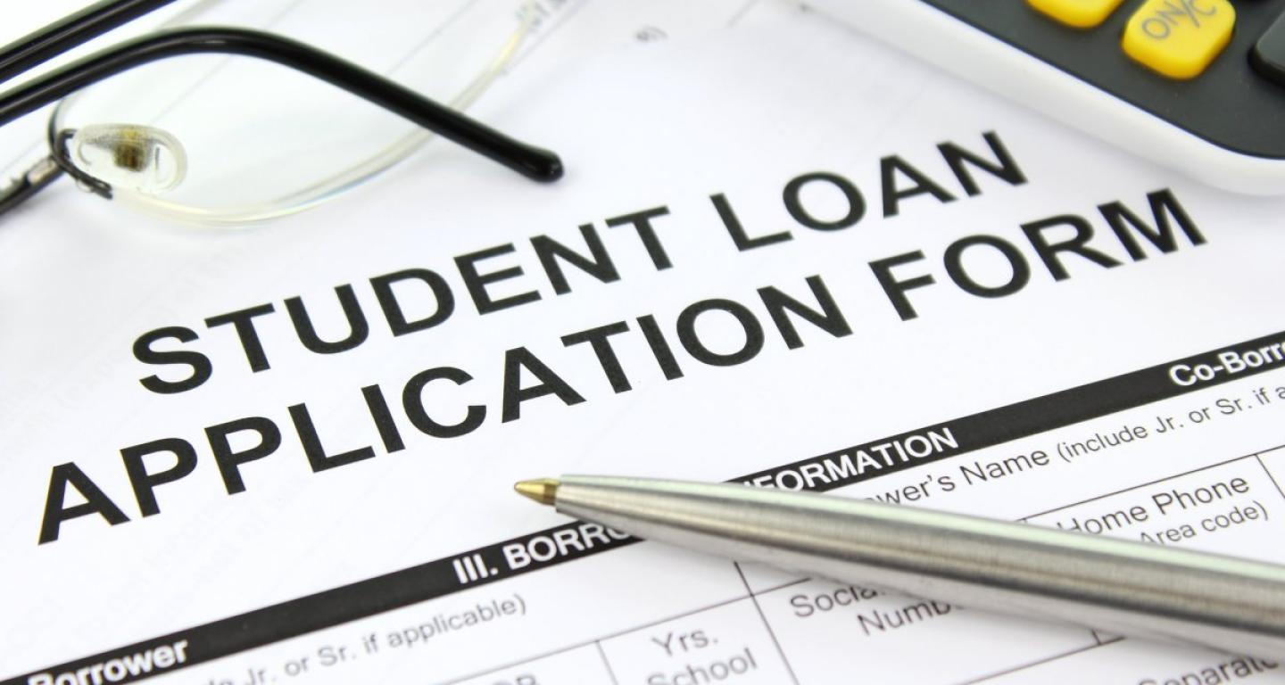 A student loan application form.