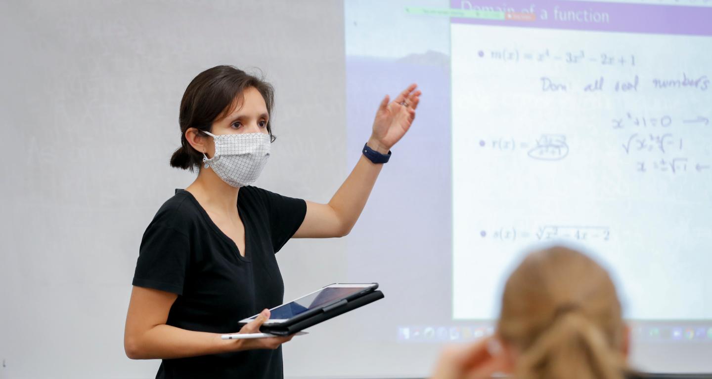 Students at North Central College taking an actuarial science class.