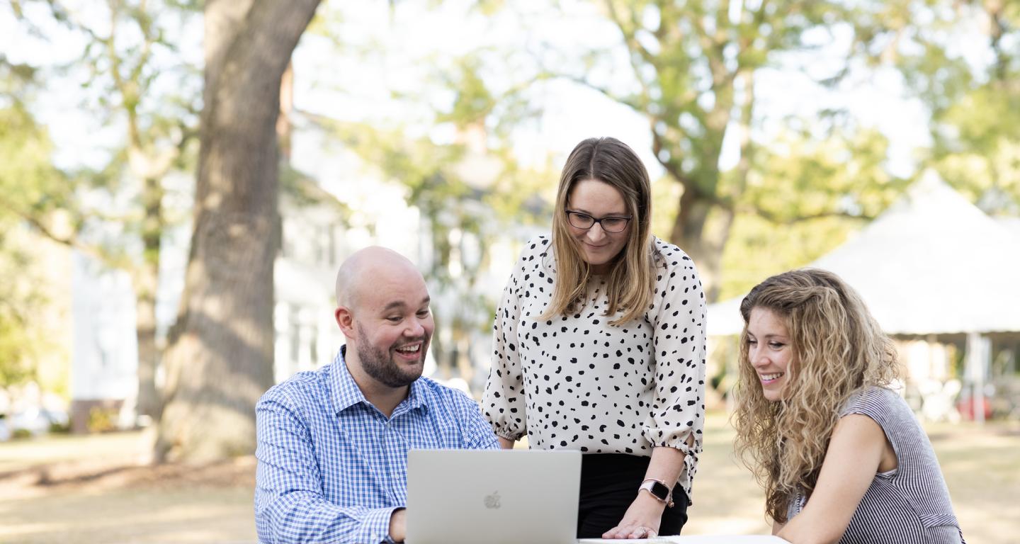 North Central College students compare notes about their internships.