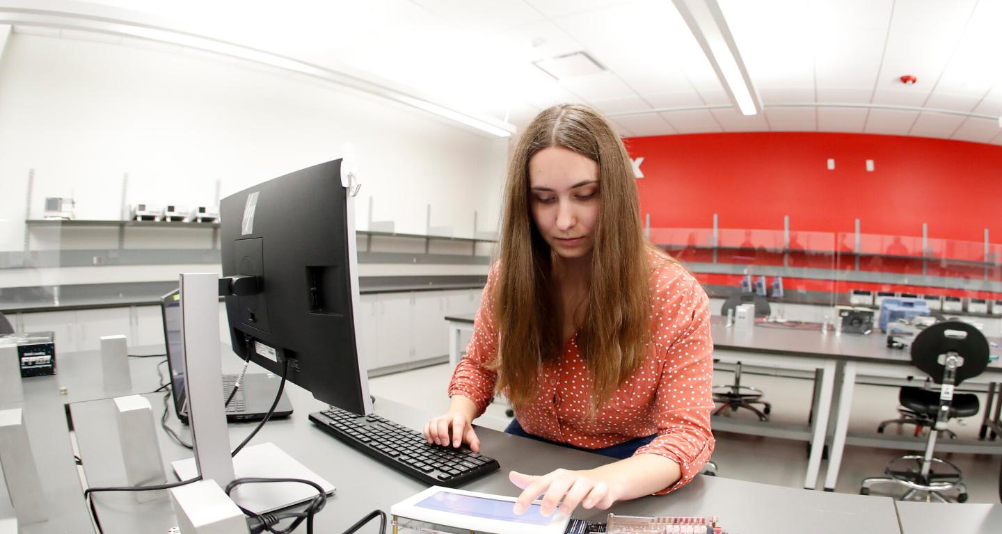 A North Central College computer science major working on projects.