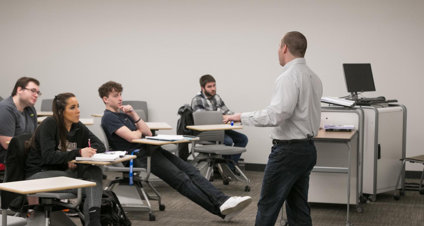 An economics class at North Central College.