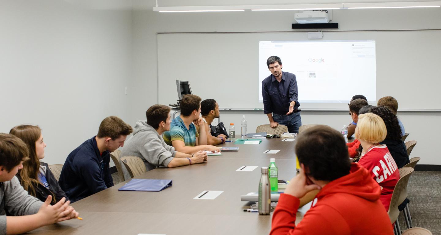 A finance class at North Central College.