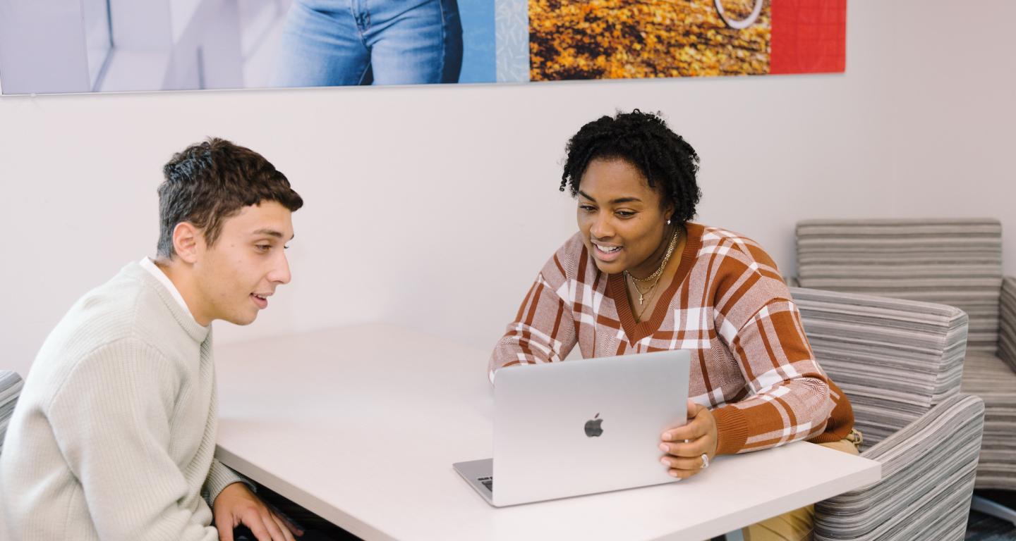 Two North Central College interactive media students.