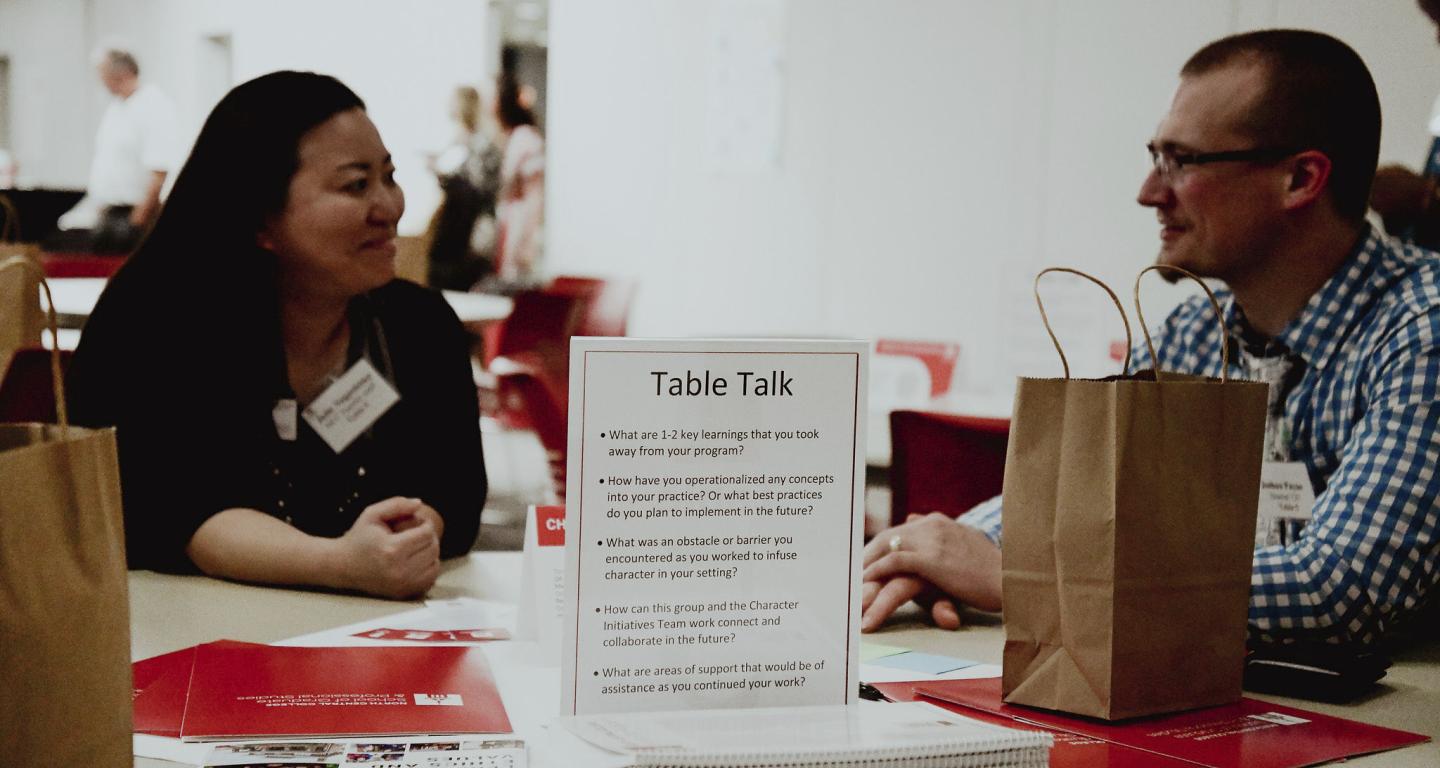 North Central College alumni talk at the Kern Foundation Character Education Institute.