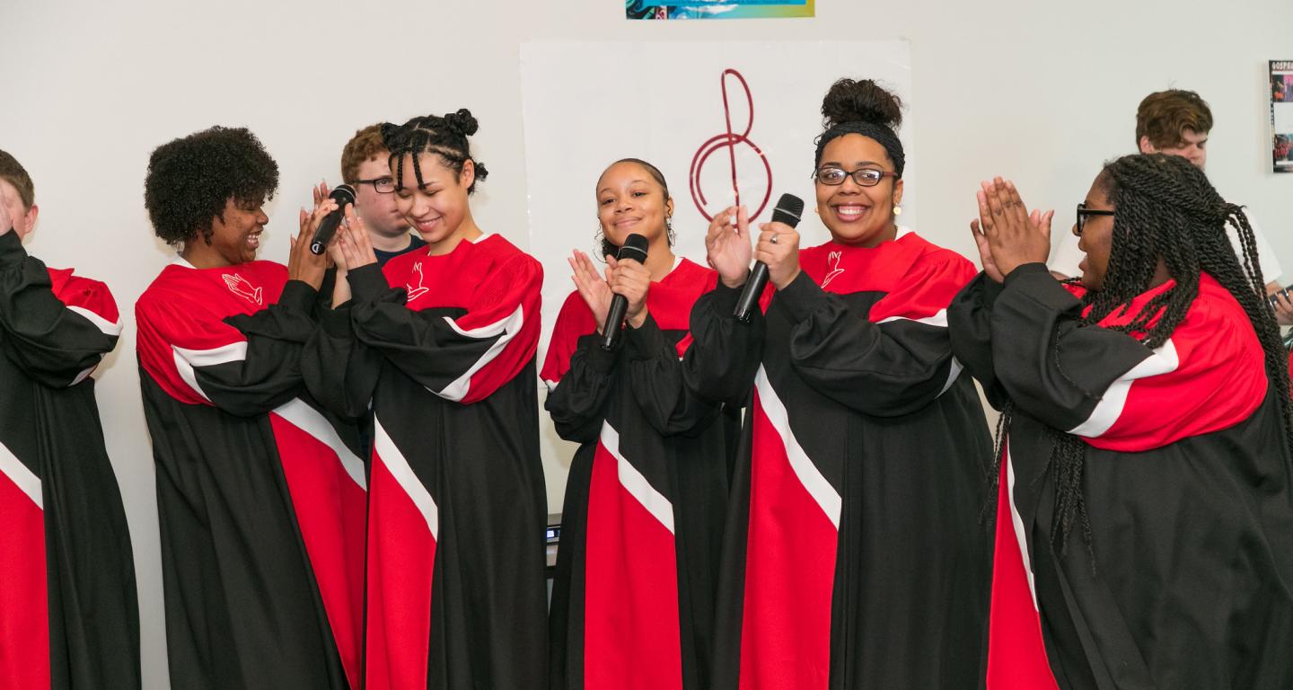 North Central College's student gospel choir, Voices of Praise.