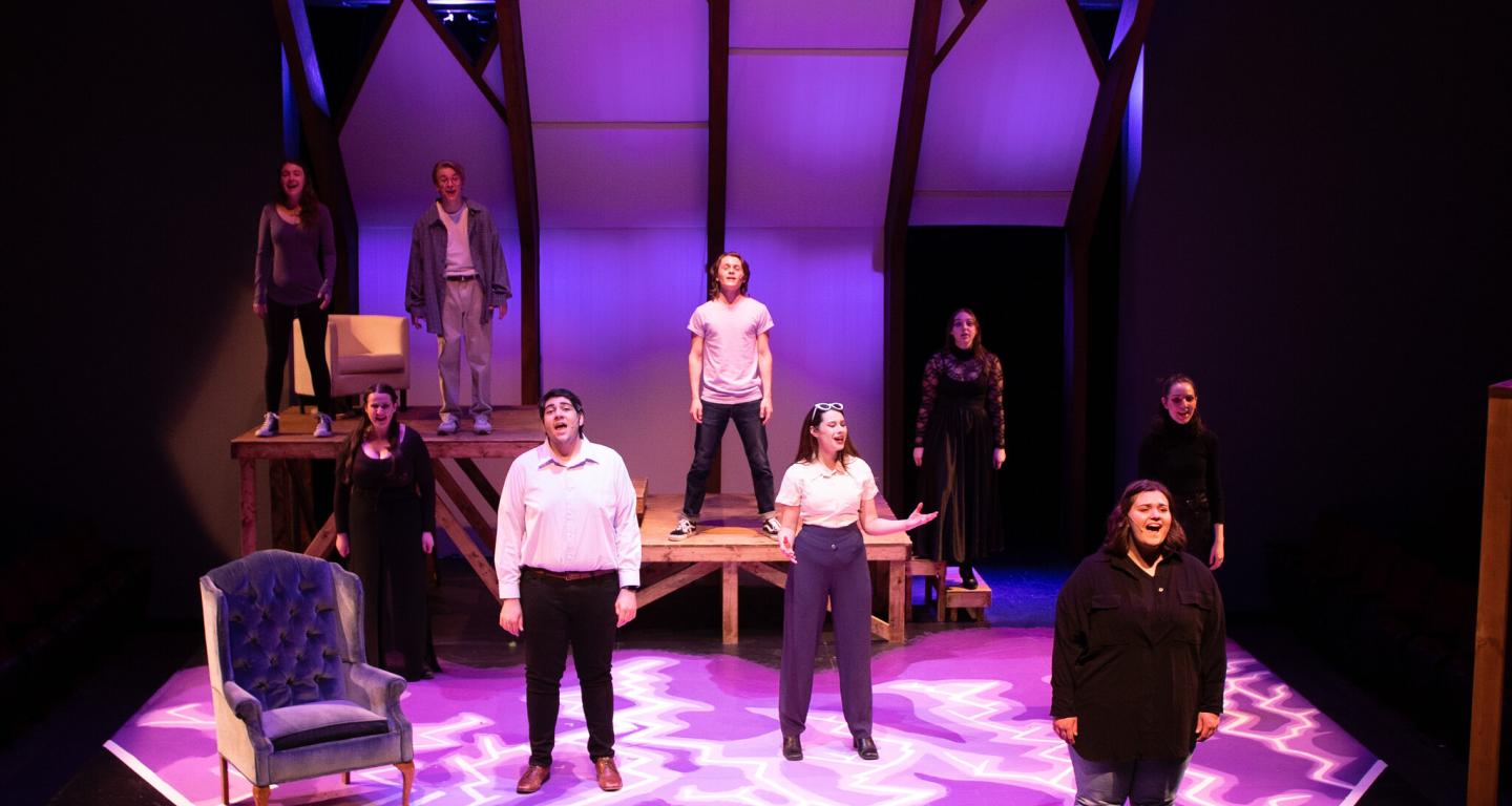 North Central College theatre students peforming a play.