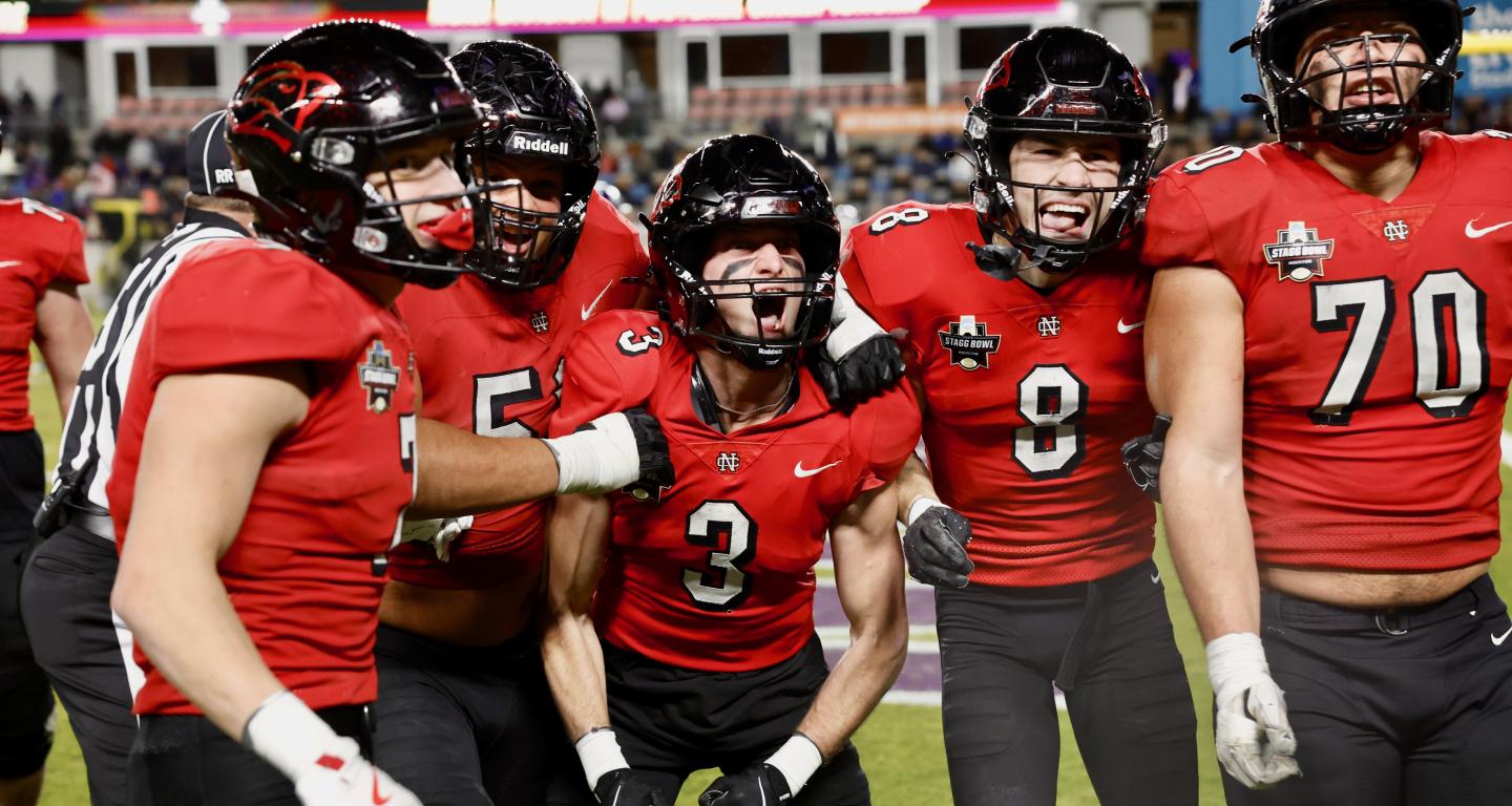 North Central football players in the Stagg Bowl