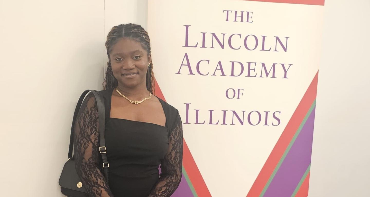 Photo of Nmesoma Onyejekwe '26 at Lincoln Laureate award ceremony