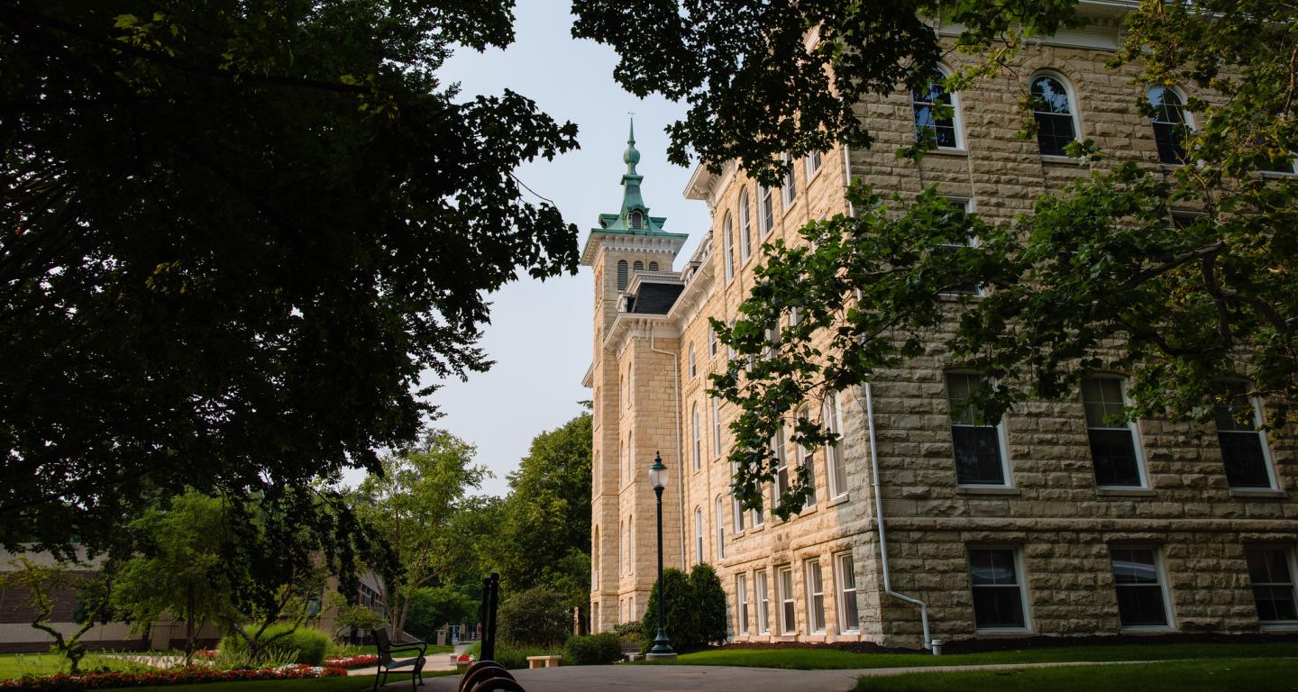 Old Main in the summer.