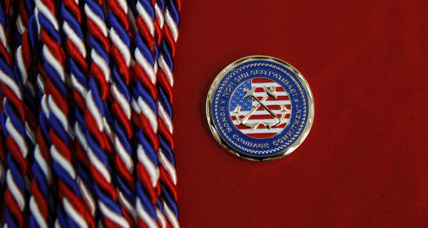 Cords and the seal given to military graduates.