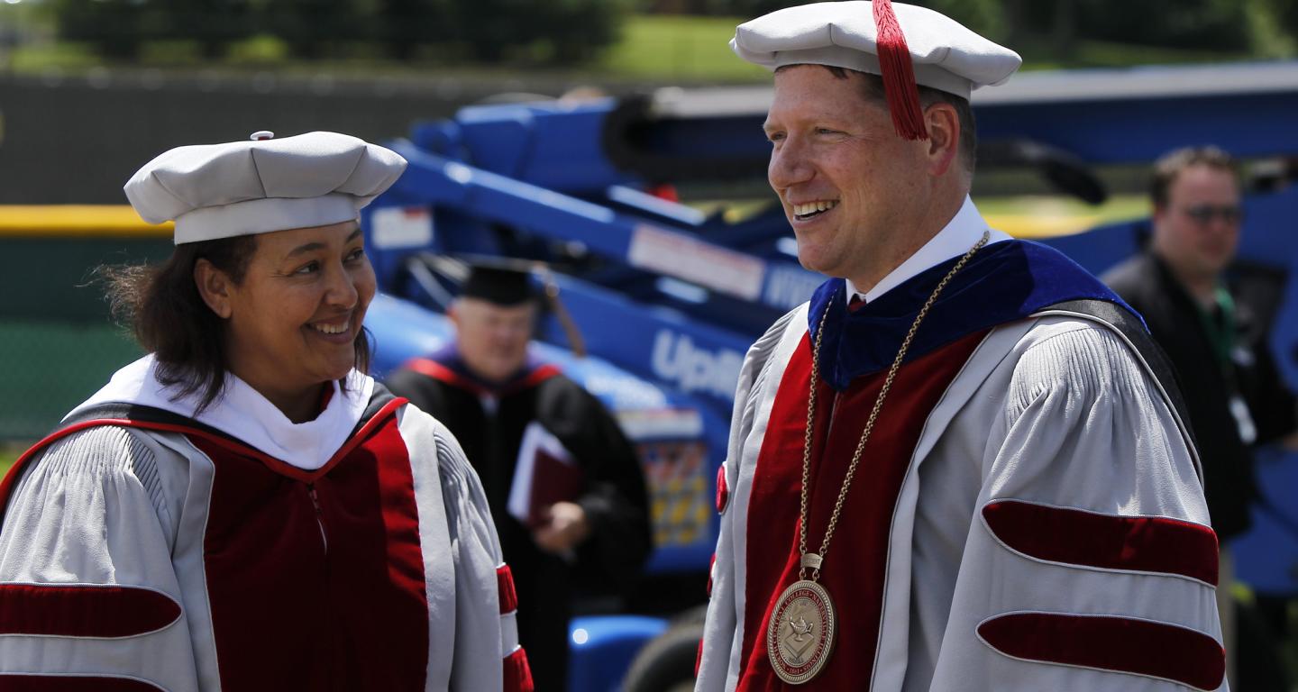 Faculty at commencement