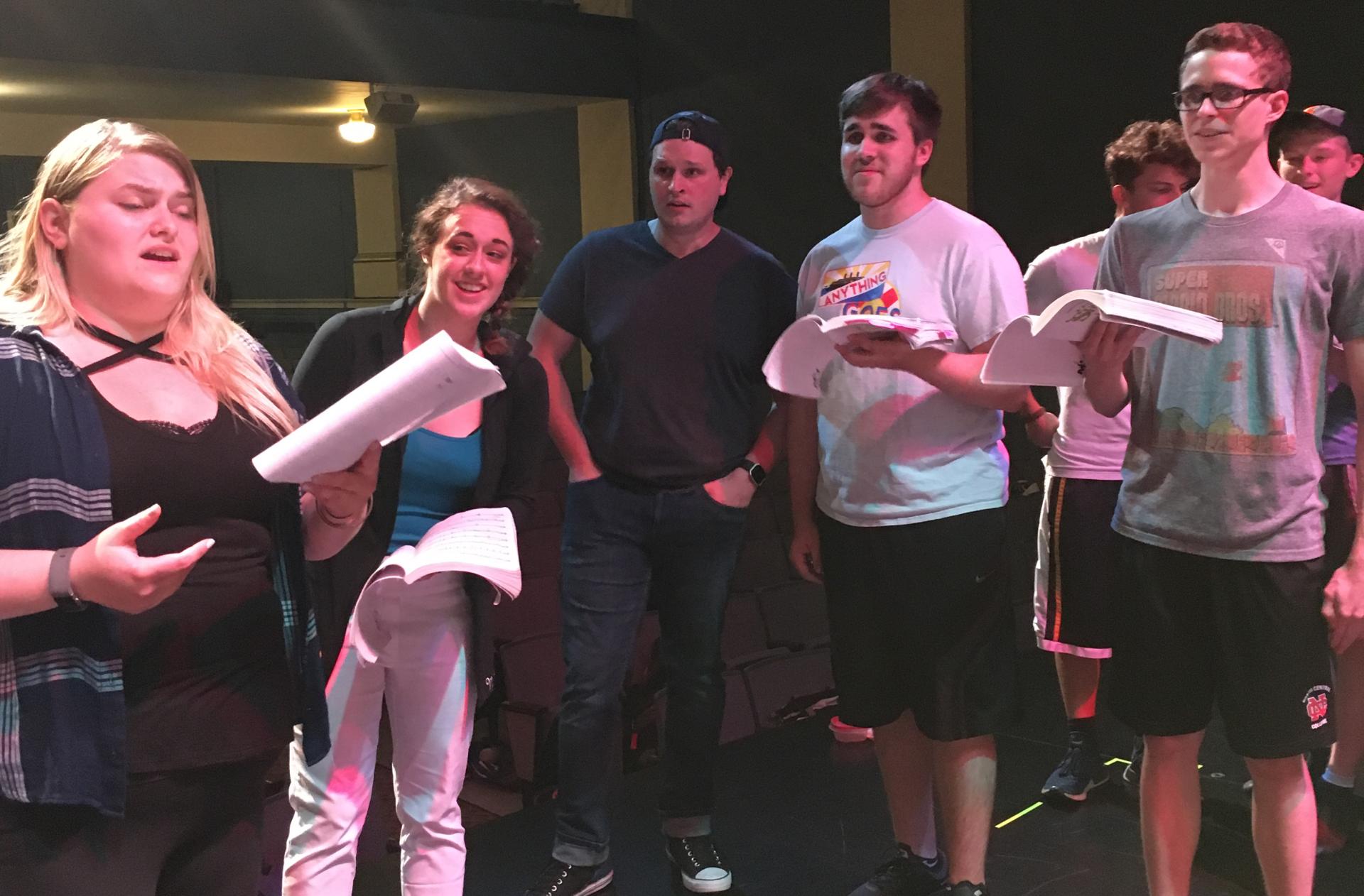 From left to right: Deanna Farris '18, Maddie Barbough (Benet Academy alumna), Brad Morrison '13, Danny Ackkman '21, and Reese Clostermery '21.
