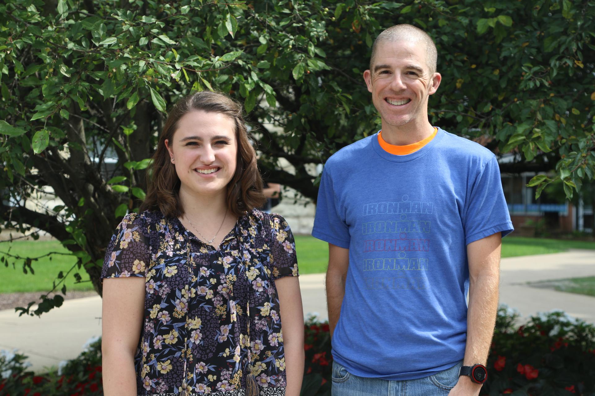Allyson Hahn and Neil Nicholson posing together after working together on a summer research project on mathematics.