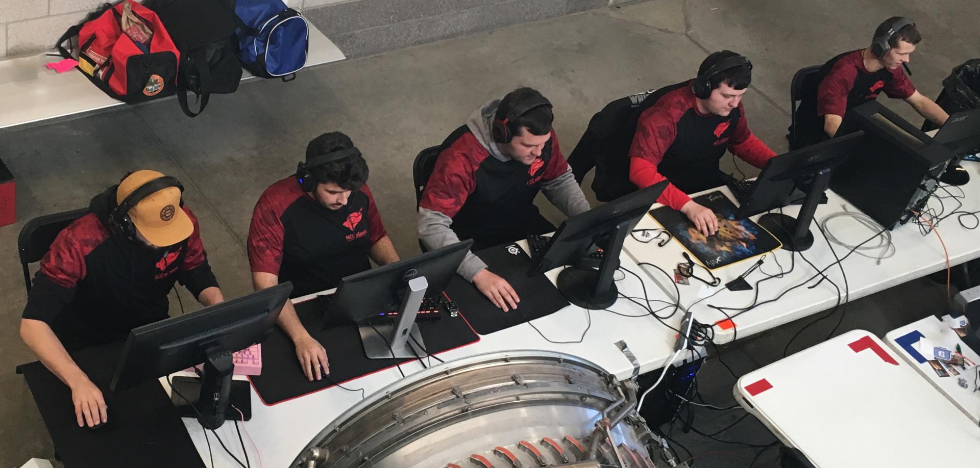 The NCC eSports team during a competition.