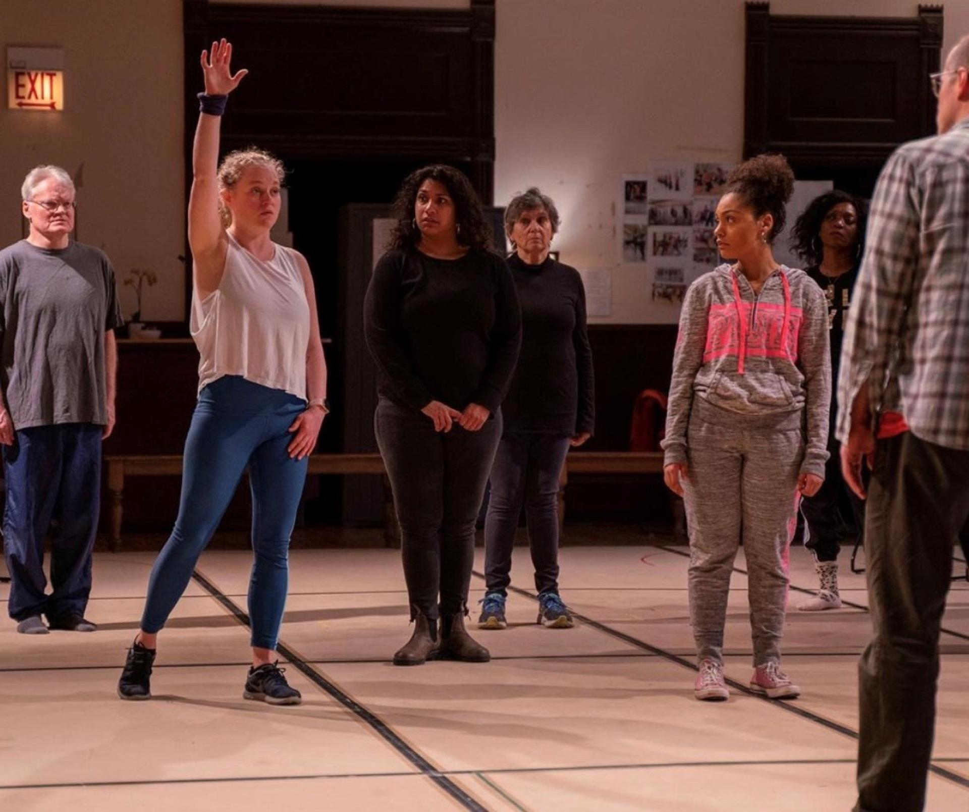 Musical theatre major Ariana Burks rehearsing at Steppenwolf Theatre.