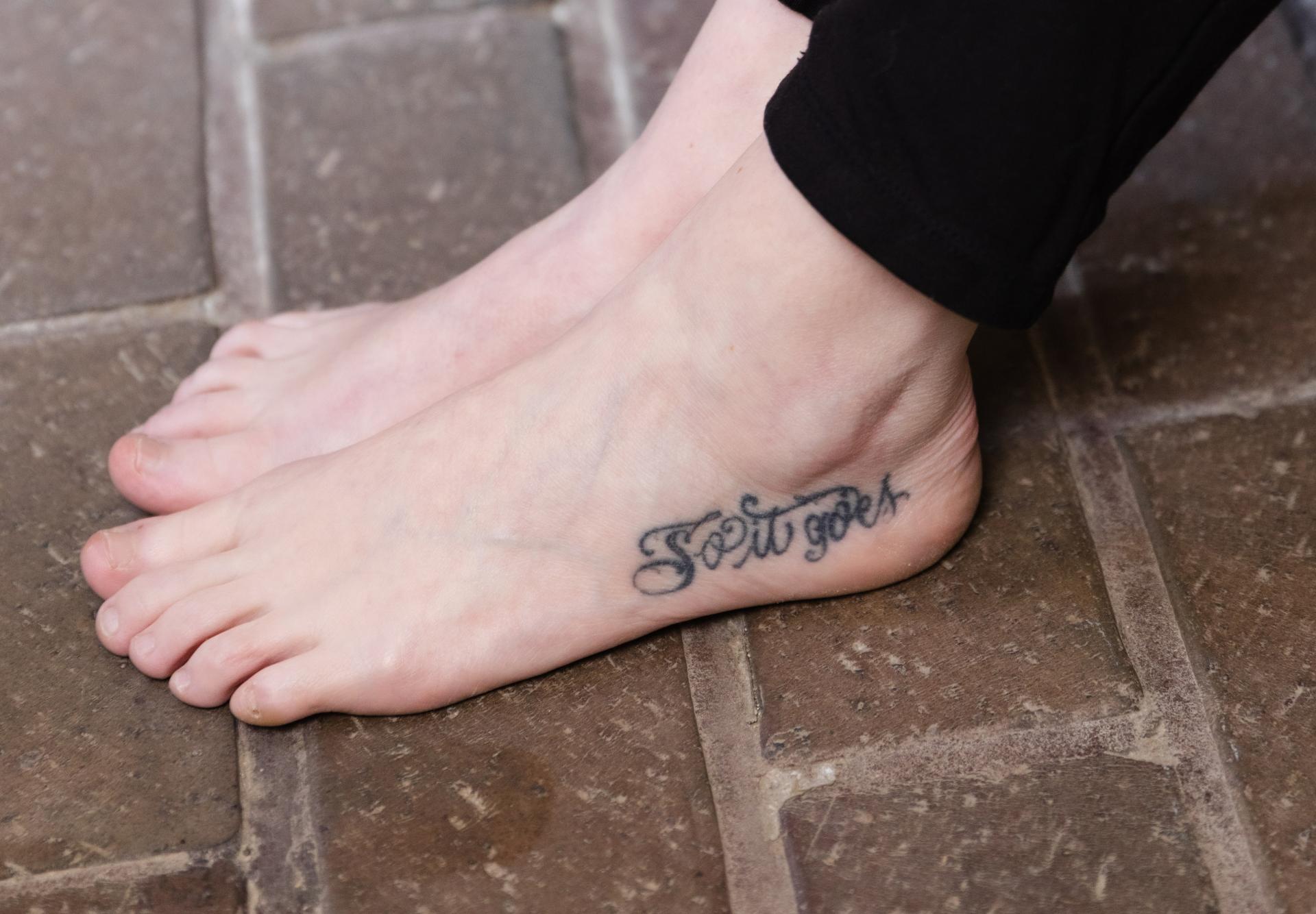 Megan Pfister's "So it goes" tattoo.