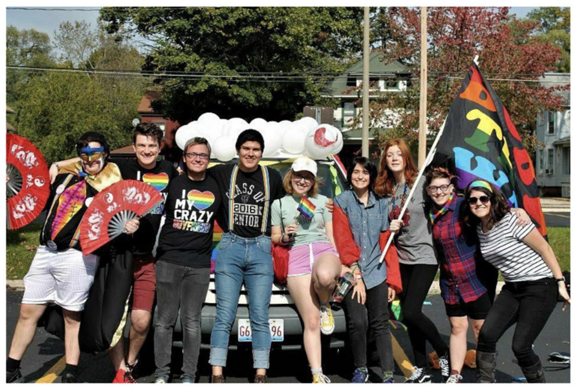 Members of North Central College's OUTreach student organization.