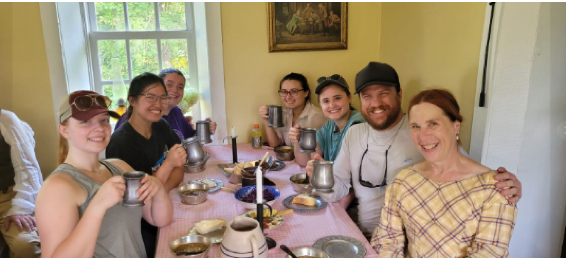 North Central students at a dinner table at Macktown.