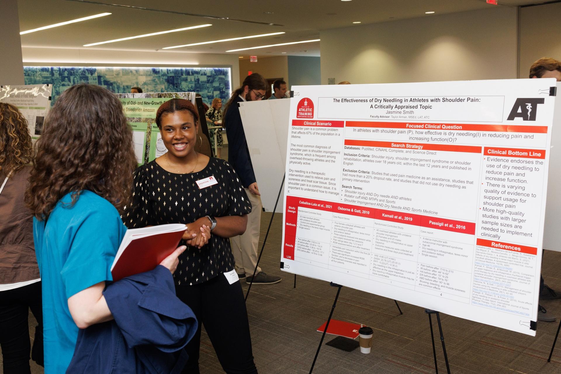 A student presenter at North Central College's Rall Symposium.