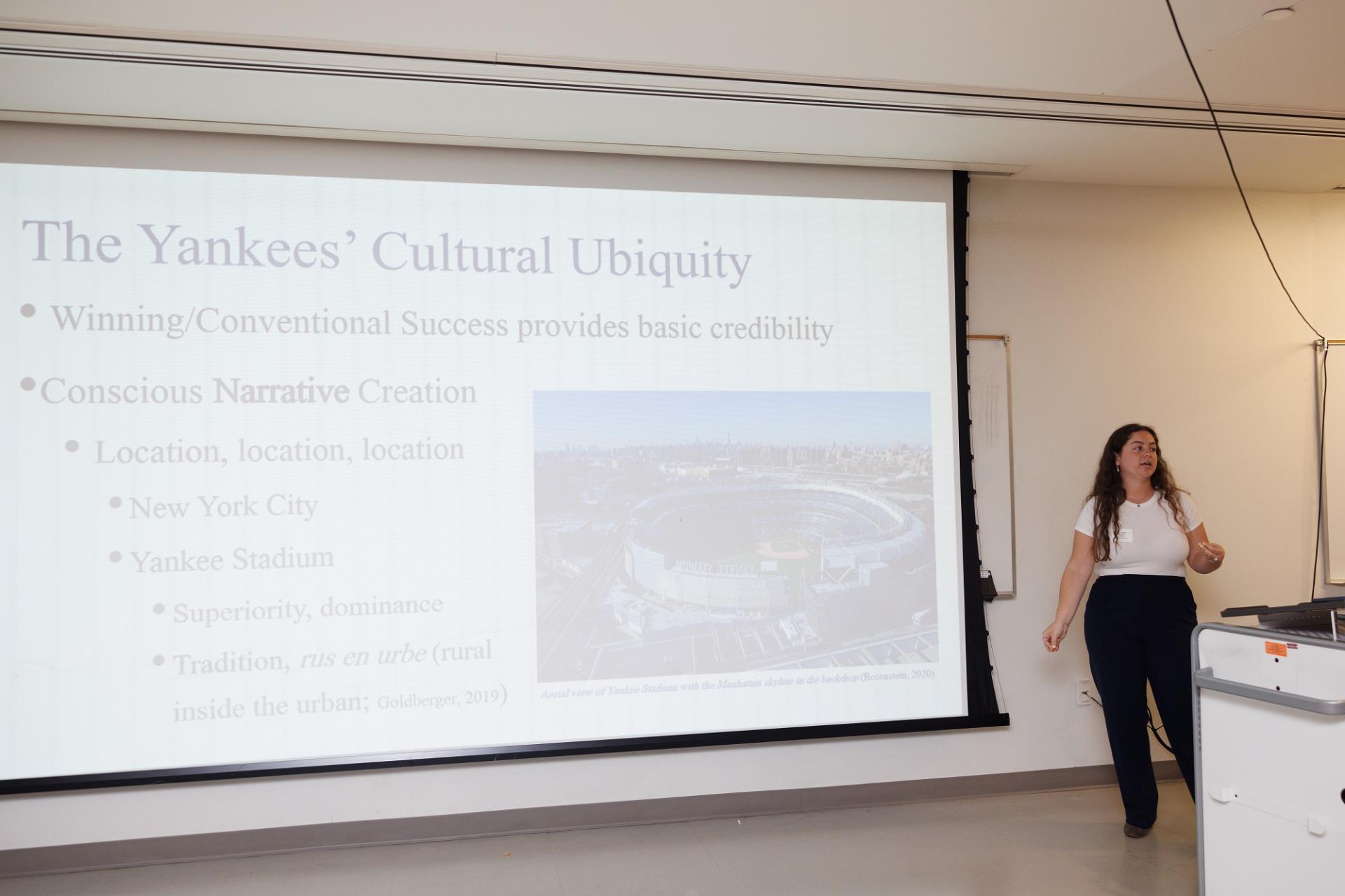 A student presenter at North Central College's Rall Symposium.