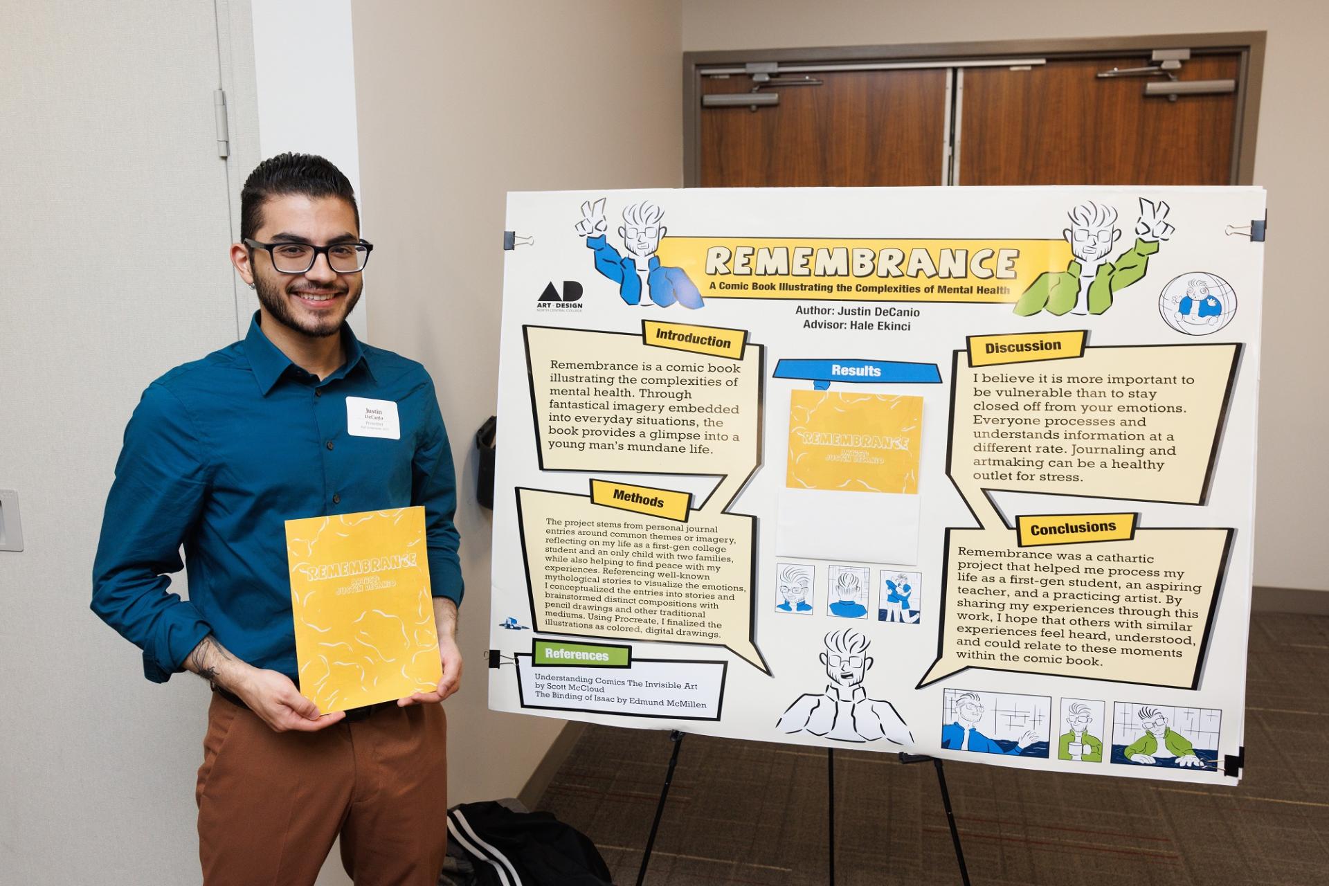 A student presenter at North Central College's Rall Symposium.